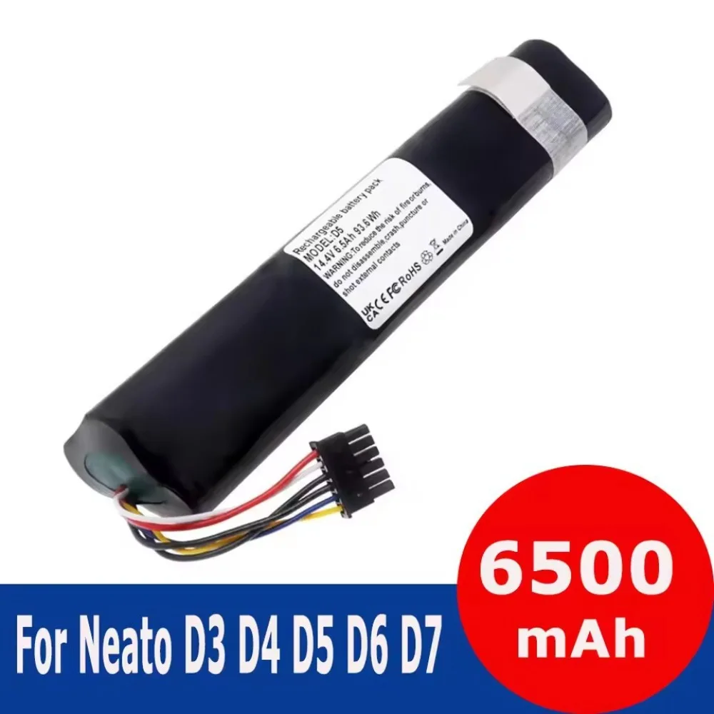 Upgraded 14.4V 6500mAh Li-Ion Battery for Neato Botvac D3 D4 D5 D6 D7 D301 D502 D701 Robot Vacuum Replacement Parts