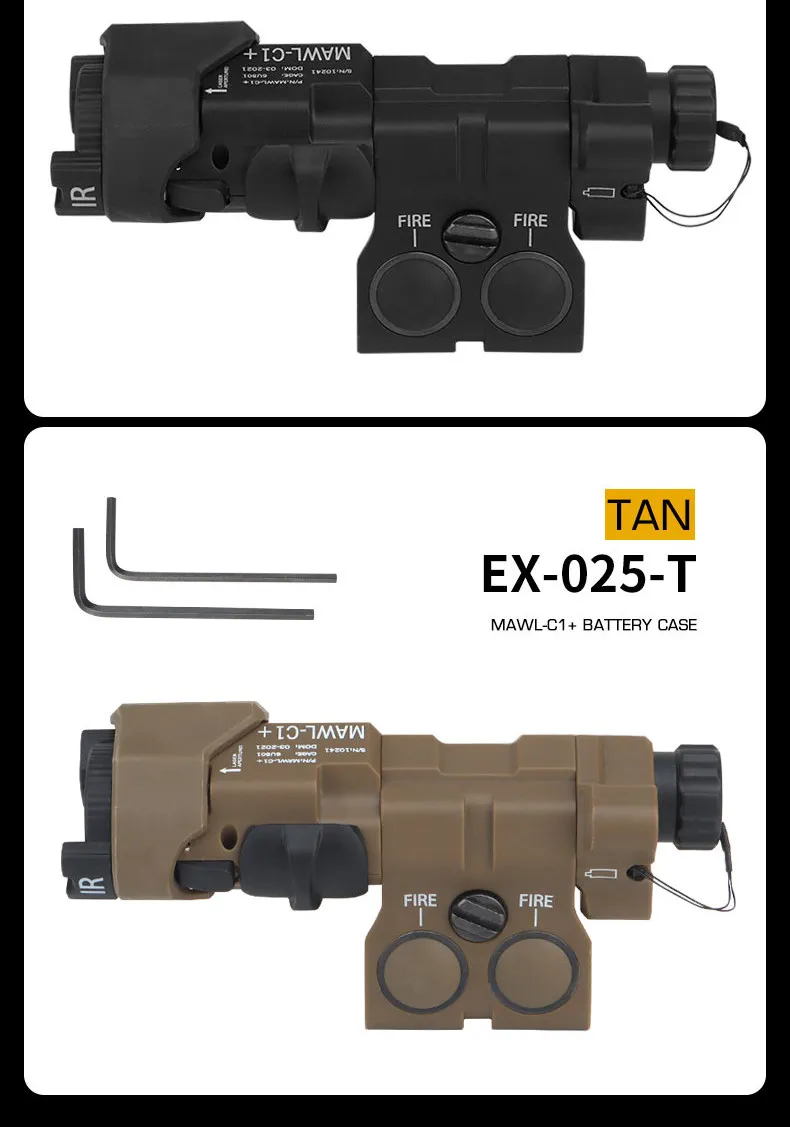 Taktische MAWL-C1 Dummy-Laserbox ohne Funktion, Batteriefach, passend für 20-mm-Picatinny-Schiene, Airsoft-Lasermodell – Detail 8