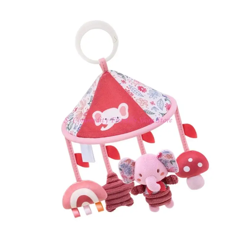 85AE 부드러운 유아 유모차 교수형 장난감 사랑스러운 동물 침대 벨 유아용 침대 모바일 딸랑이 장난감