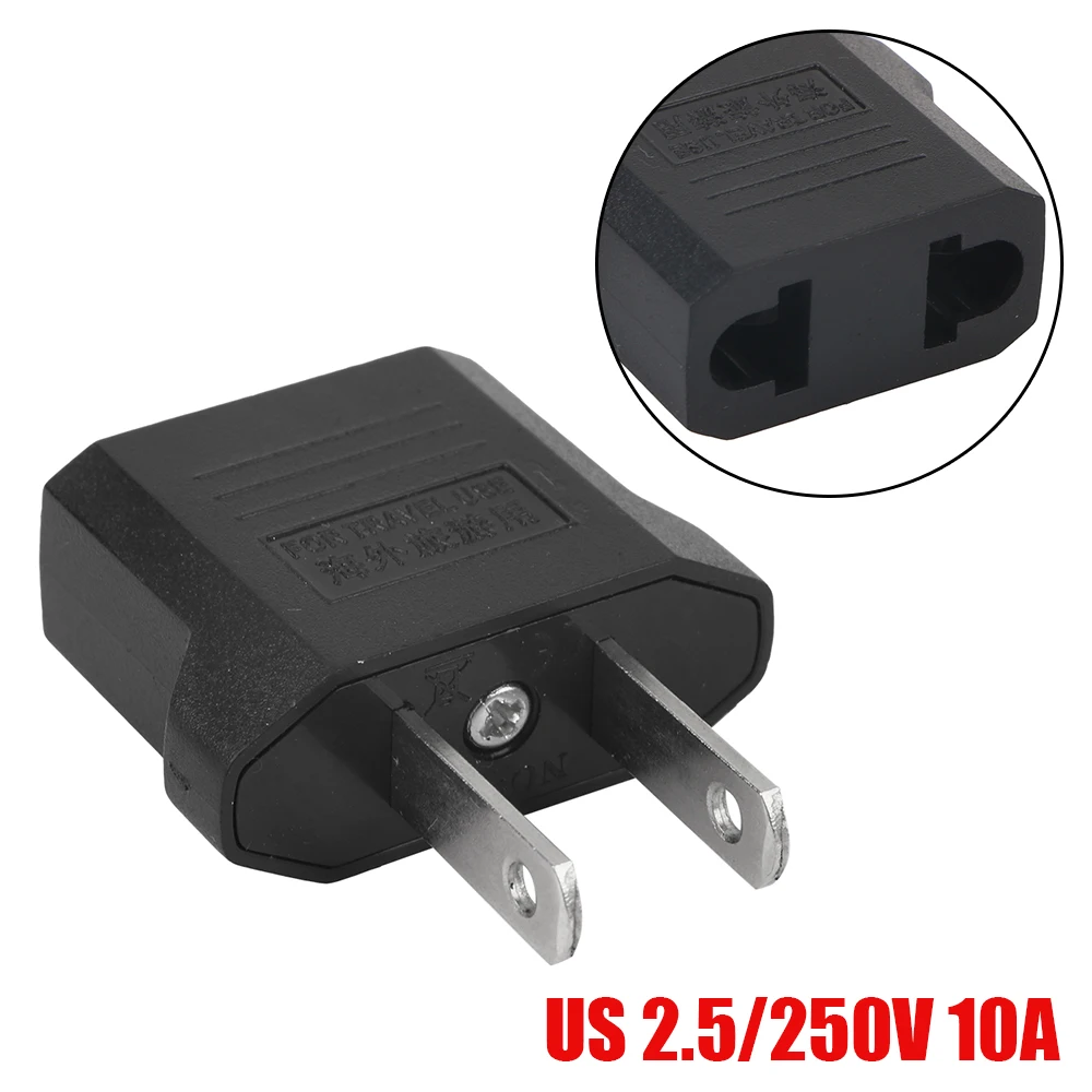 1PC Travel Wall AC Power Universal USA To Euro Europe US UK AU To EU Plug Pin Socket Charger Outlet Adapter Converter 2 Round