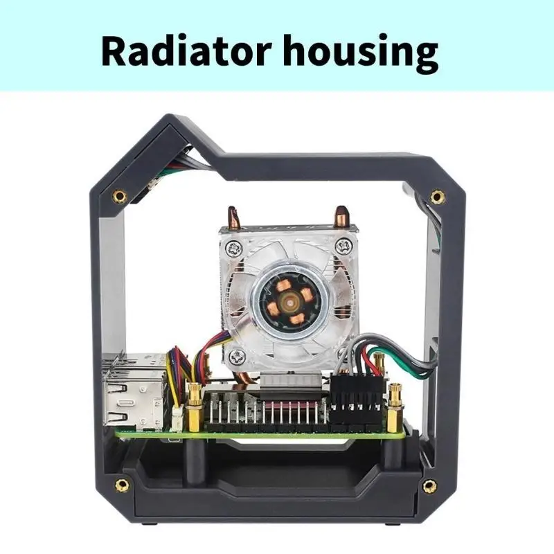 Y1UB Essential Cooling Fan Set For RPi 5 With OLED Display And Efficient Heat Dissipation Ice Tower Cooling Fan Set