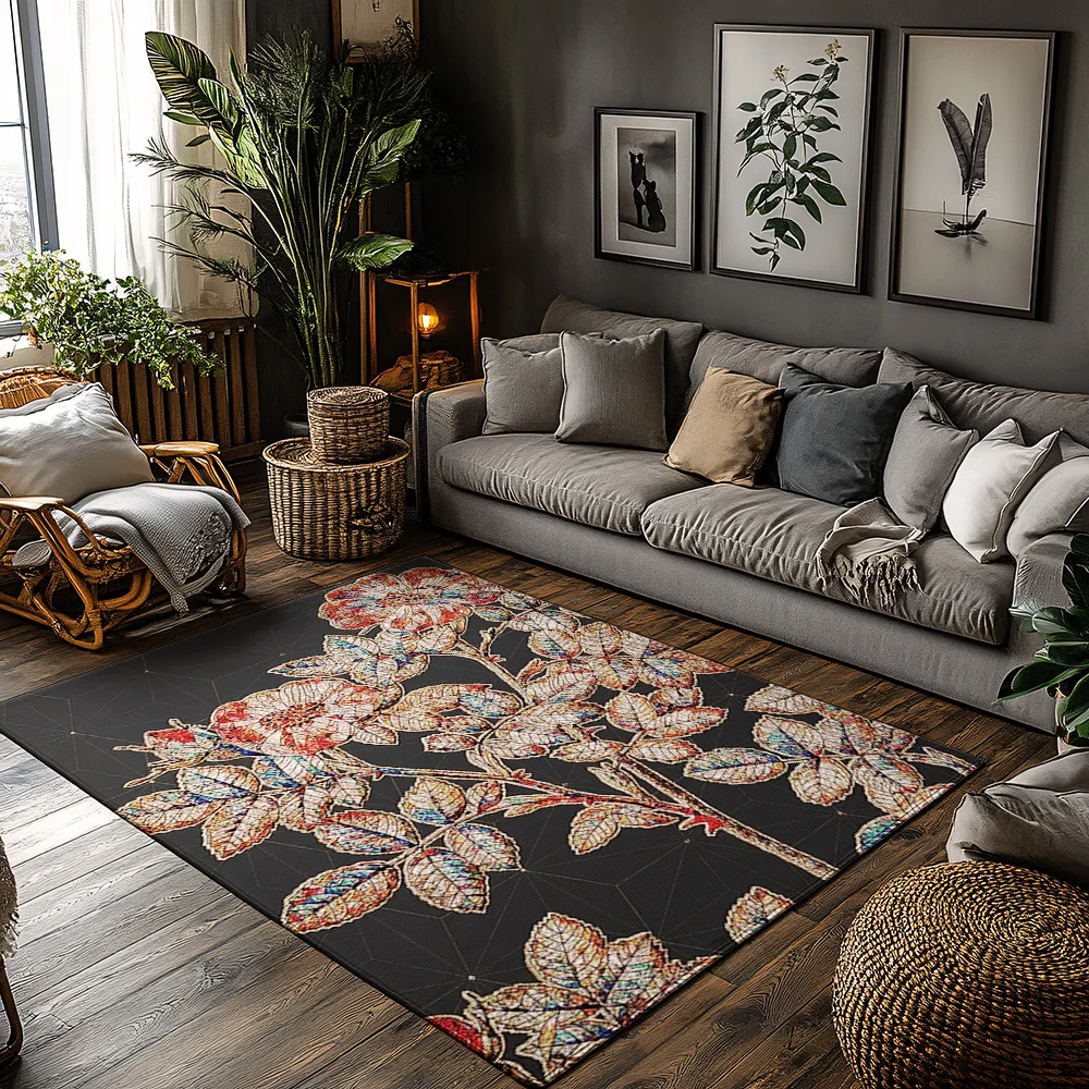 

Ботанический коврик для дома и улицы, моющийся коврик для прихожей, напольный коврик с природным узором листьев, домашний декор, коврик для фермерского дома, подарок