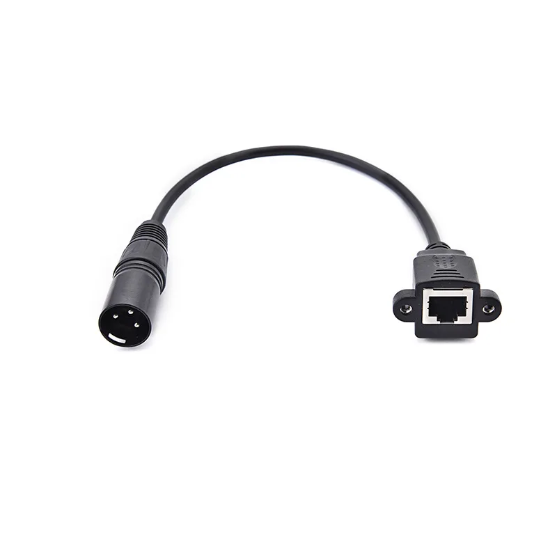 30CM 3pin XLR to RJ45 ethernet cable rj45 female to 3pin xlr male adapter cable