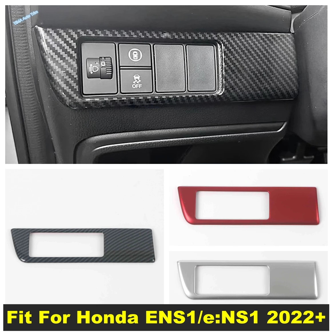 

Carbon Fiber Car Headlight Head Light Lamp Button Adjust Switch Panel Cover Trim Accessories For Honda ENS1 / e:NS1 2022 2023