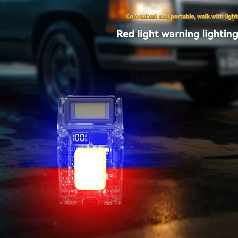 A04G-EDC Magnetic Working Light USB Rechargeable Portable Mini LED Flashlights With Battery Display Fishers Torches Fishing
