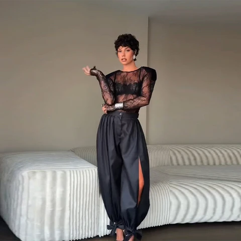 Прозрачная кружевная блузка Fashion