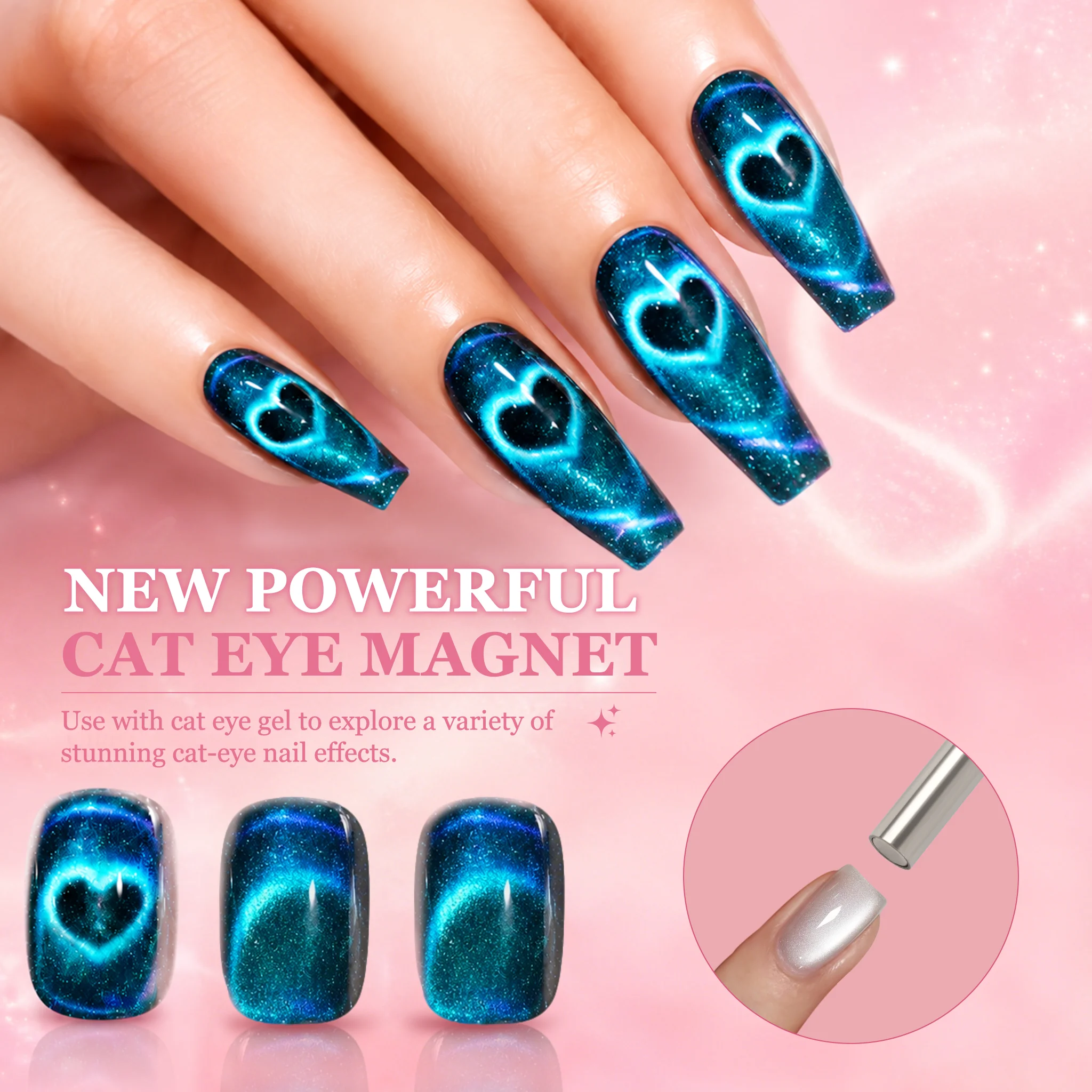 Zylindrisches & Sechseckiges Katzenauge-Nagelkunst-Magnetwerkzeug, Doppelseitig, Geeignet für Katzenauge UV-Gel Nagellack Maniküre-Design-Tool – Detail 8