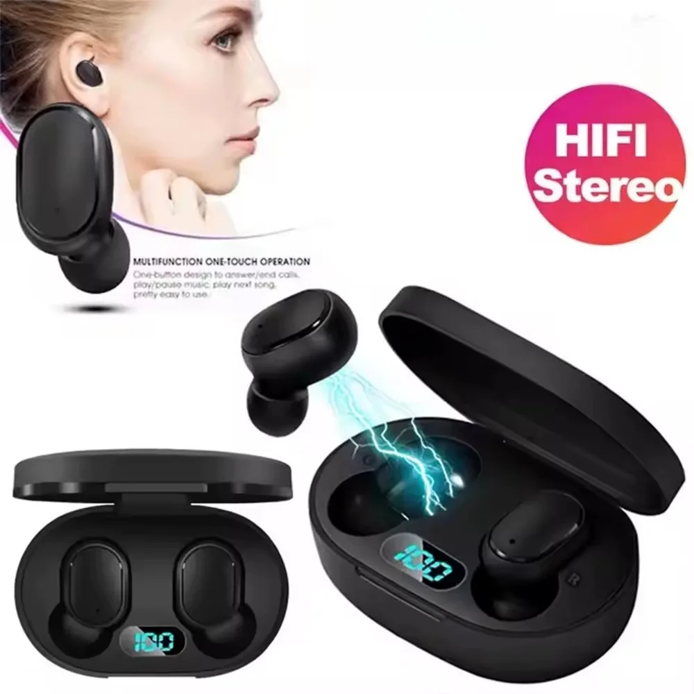 Mini TWS Phone with Digital Display Battery Bluetooth 5.0 Light and Portable Stereo Sound Pure Design Modern for Travel
