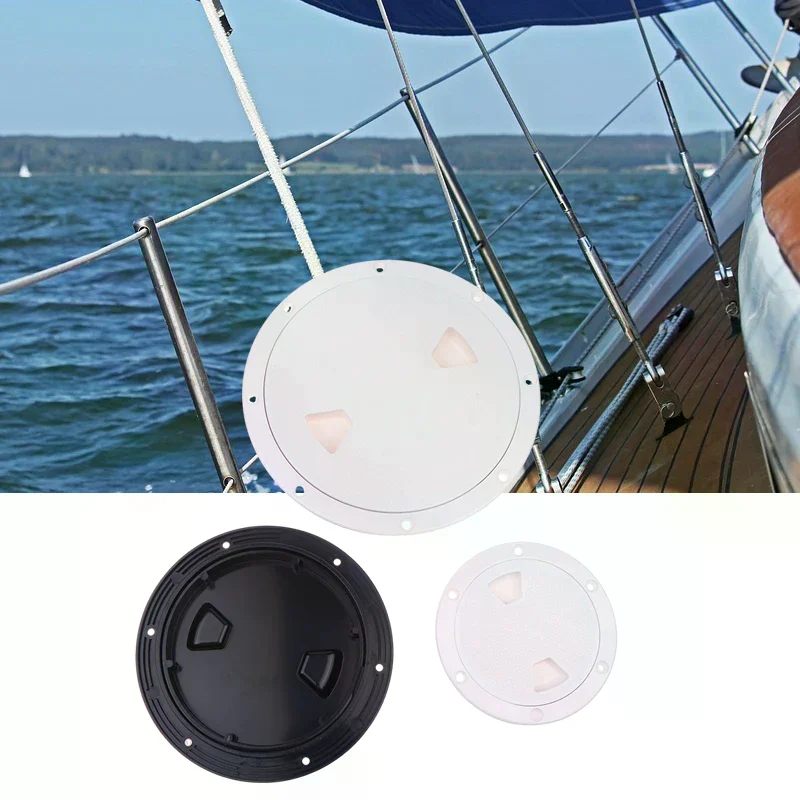 ABS Plastic round Non-Slip Inspection Hatches 4'' 6'' 8'' Screw out Access Hatch Cover with Detachable Lid for Kayaks Yacht
