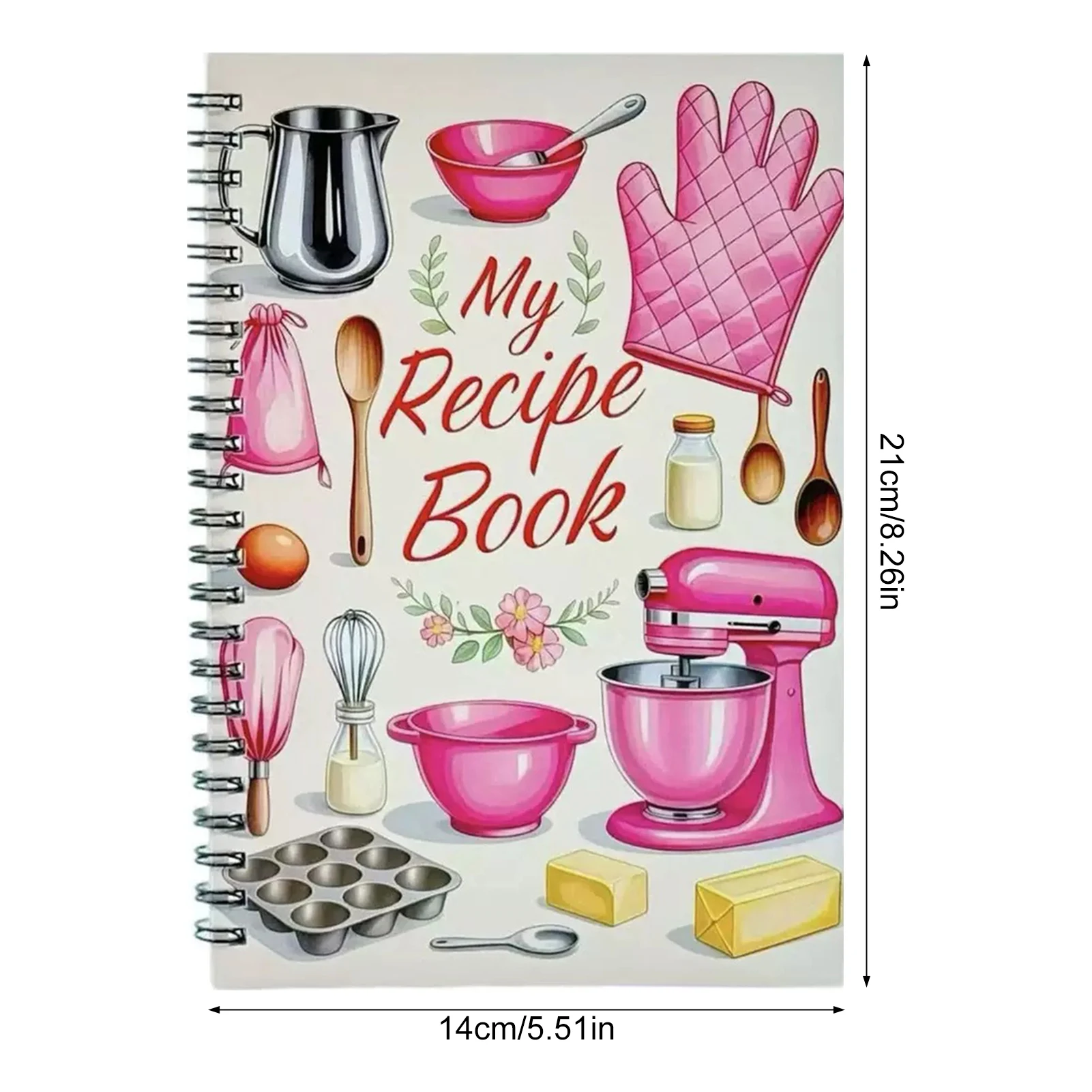 Cartoon Spiral Recipe Notebook Fun Cooking Journal with Durable Binding High Quality Paper for Kitchen Use Gift Idea