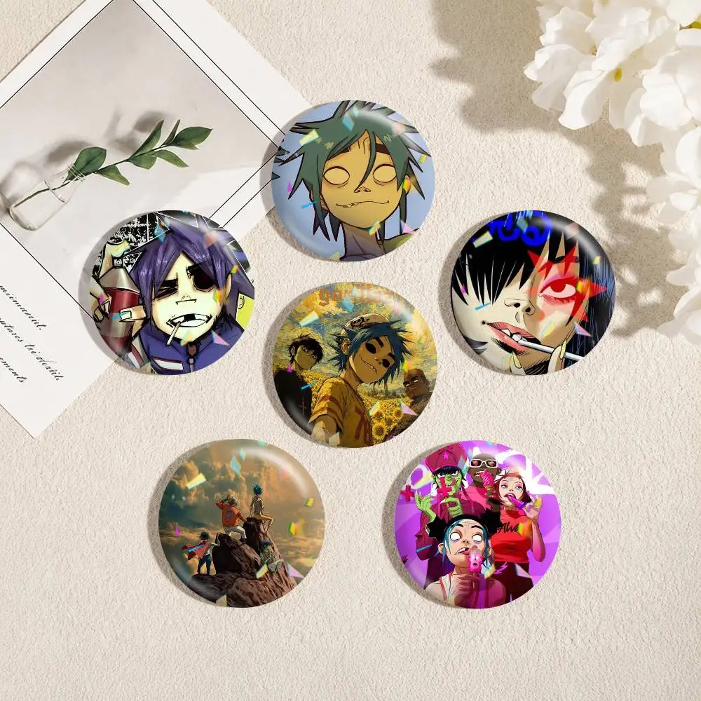 Virtual Music Band Gorillaz  25mm 32mm 44mm 58mm 75mm Brooches Badges Pins for Accessories Gift