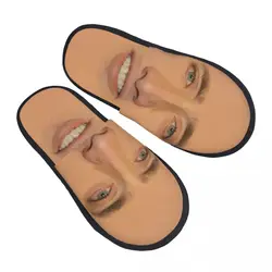 Custom Print Women Nicolas Cage Full Face House Slippers Cozy Warm Funny Meme Memory Foam Fluffy Slipper Indoor Outdoor Shoes