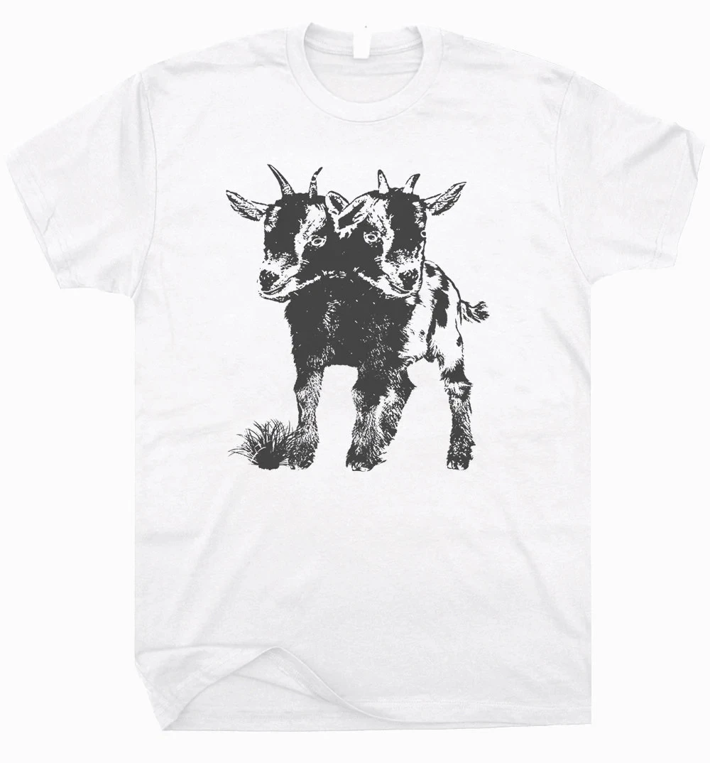 Two Headed Goat Shirt Funny Shirt for  Men Cool Graphic T Shirts Weird Creepy Occult T Unusual Vintage Tee Freaky Animal Shirts