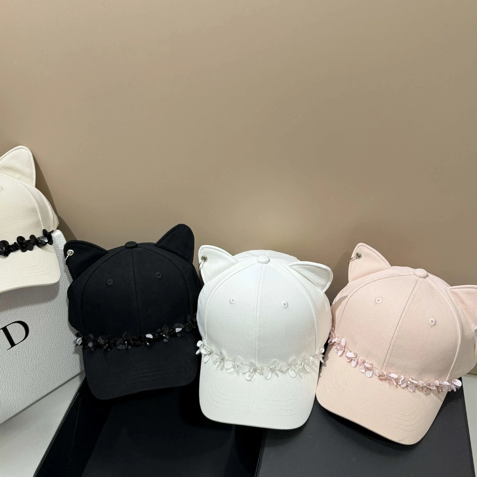 Unisex Fashionable Cute 3D Ear Baseball Cap - High-Quality, Light Luxury, Sweet and Trendy