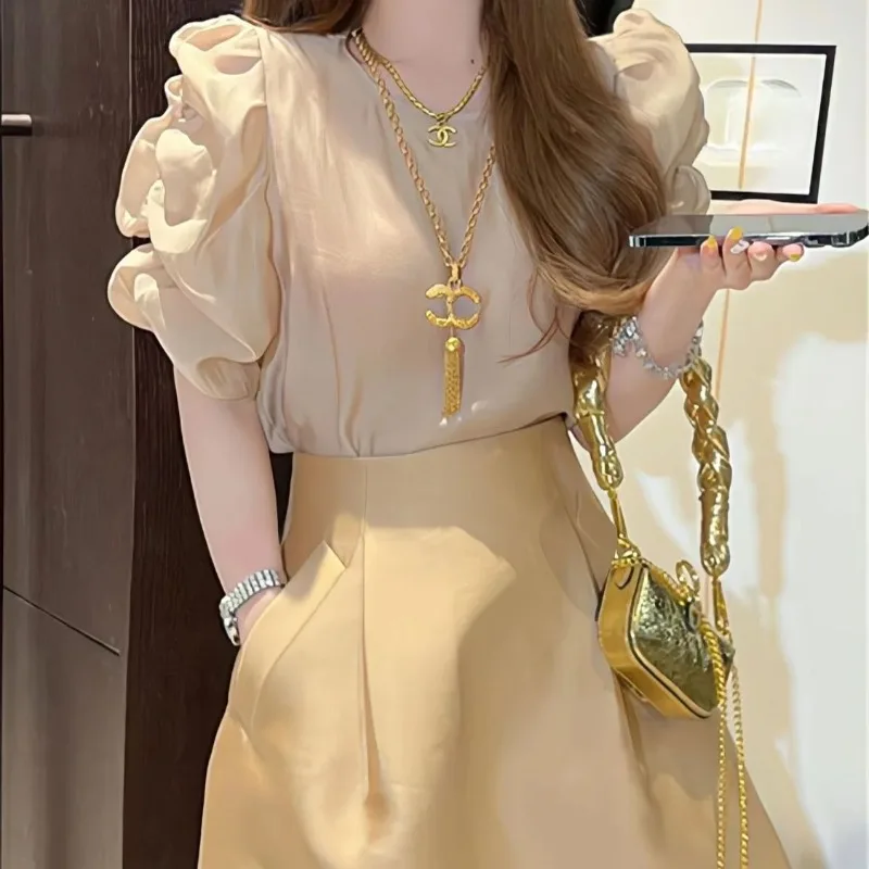 Skirt Women\'s Two Piece Set Short Sleeve Suits Kawaii Cheap Clothing Korean Style Offers Formal Event Vintage Female Outfits