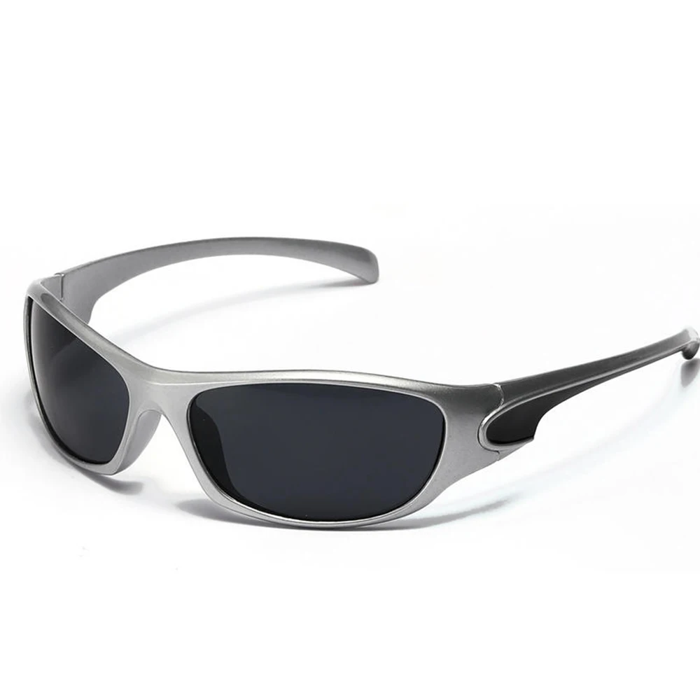 Männer Silber Y2K Sonnenbrillen Outdoor Radfahren Sport Sonnenbrille Frauen Vintage Shades Trendy Punk Goggle Brillen 2000S Ästhetischen