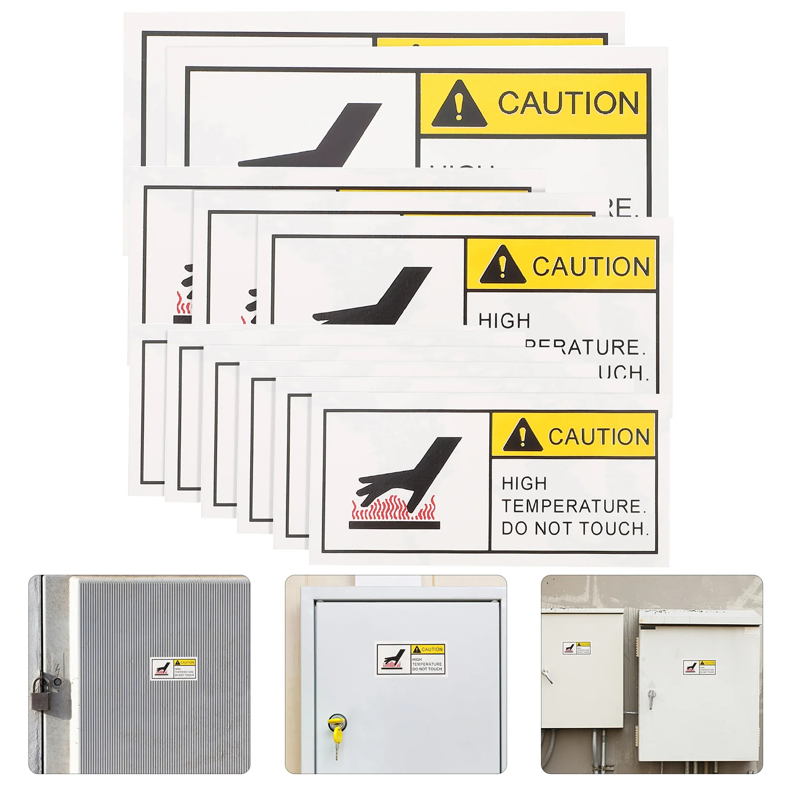 Hot Warning Label Careful with Stickers Do Not Touch Sign Mechanical Instrument Surface