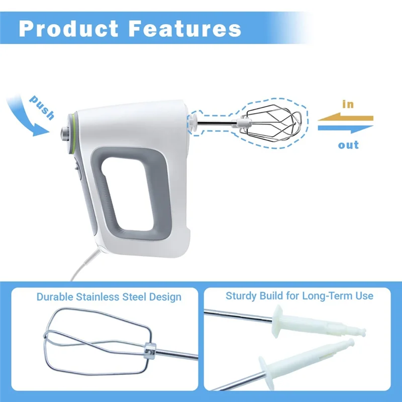 

AONEQ-For Braun Compatible 4-Pack Stainless Steel 4-Wire Blender Whisk For HM3000 HM4644 HM5100 HM1010 Mixers
