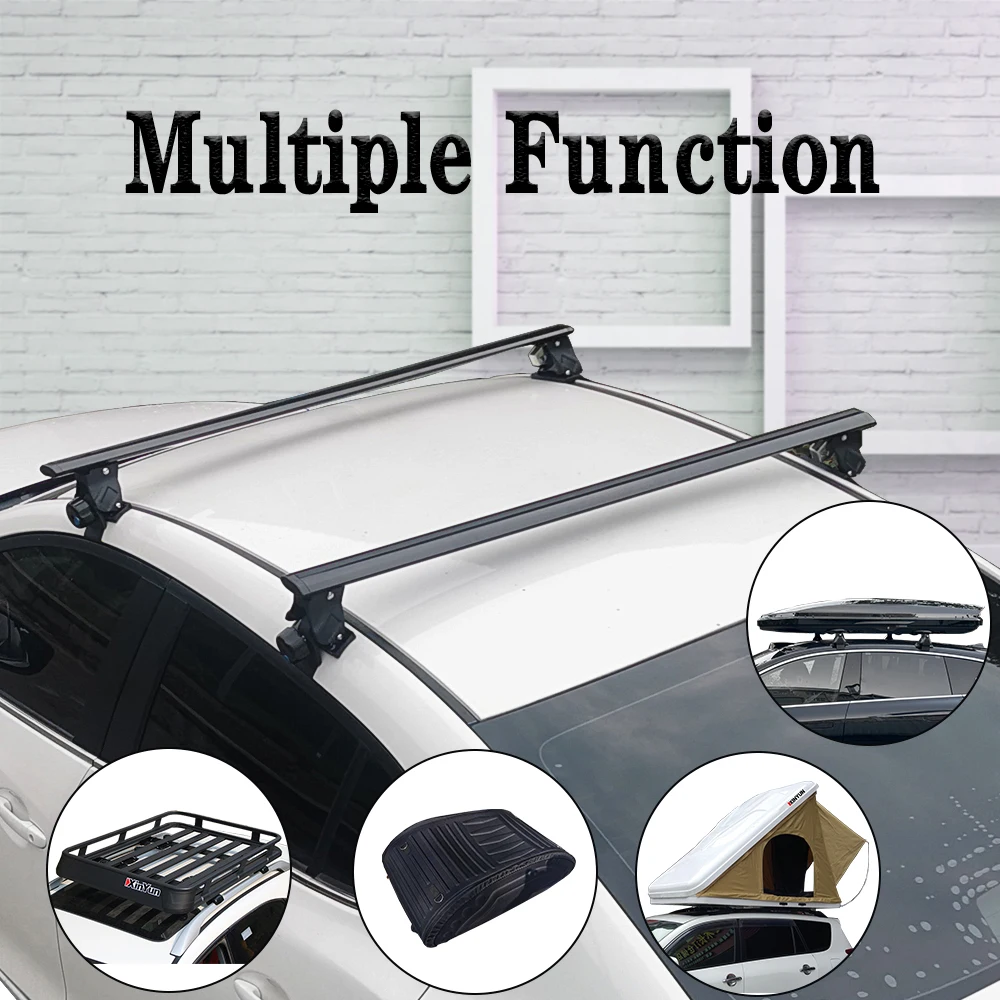 SHITURUI 2Pcs Roof luggage rack crossbar, universal aluminum alloy crossbaAluminum Alloy Side Bars Cross Rails Roof Rack Luggage view 4