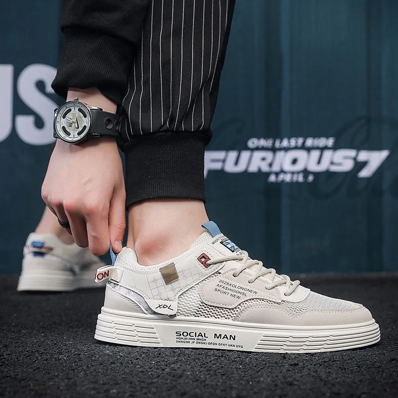 2025 zapatos nuevos de verano para hombre, zapatos blancos pequeños transpirables de caña baja, zapatos de moda para hombre, zapatos deportivos