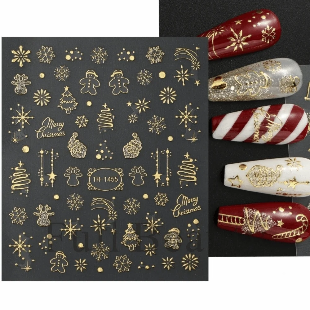 

Светоотражающие блестящие наклейки для ногтей со снежинками, 3D дизайн, блестящие светоотражающие блестящие наклейки, клейкие наклейки для ногтей, Рождественский сезон