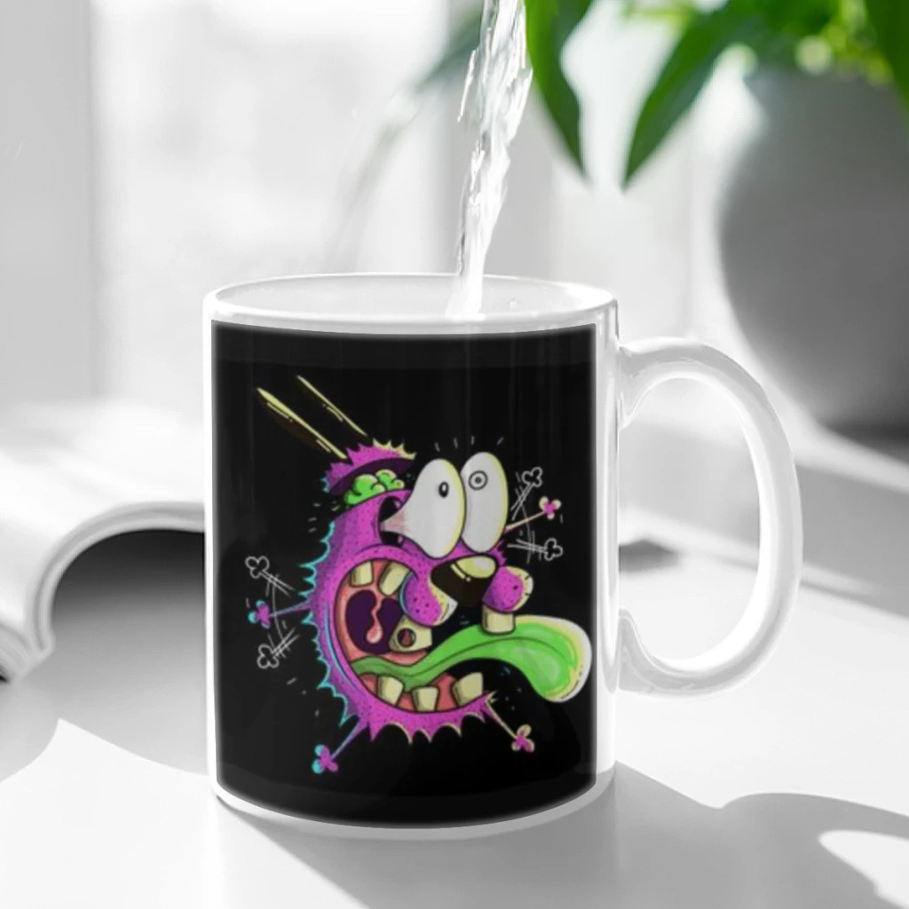 

Cartoon T-COURAGE C-Cowardly Dogs Coffee Mug 11oz Fun Ceramic Coffee Tea Cocoa Cup Handle Tea Drink Cup