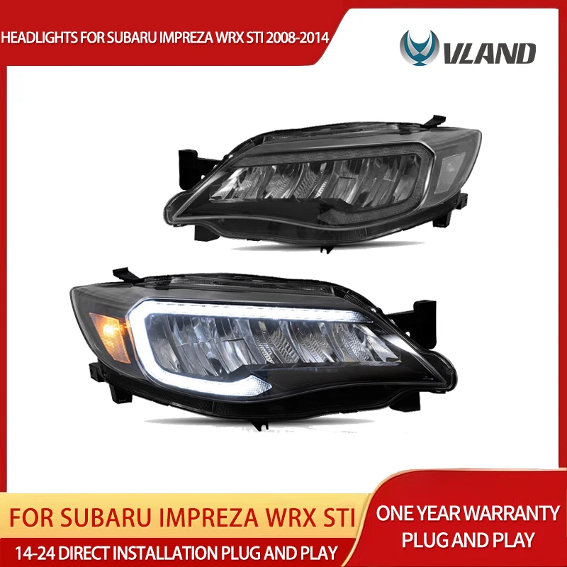 

Vland 2008-2014 Subaru Impreza WRX STI Headlights W/ LED Reflection Bowl