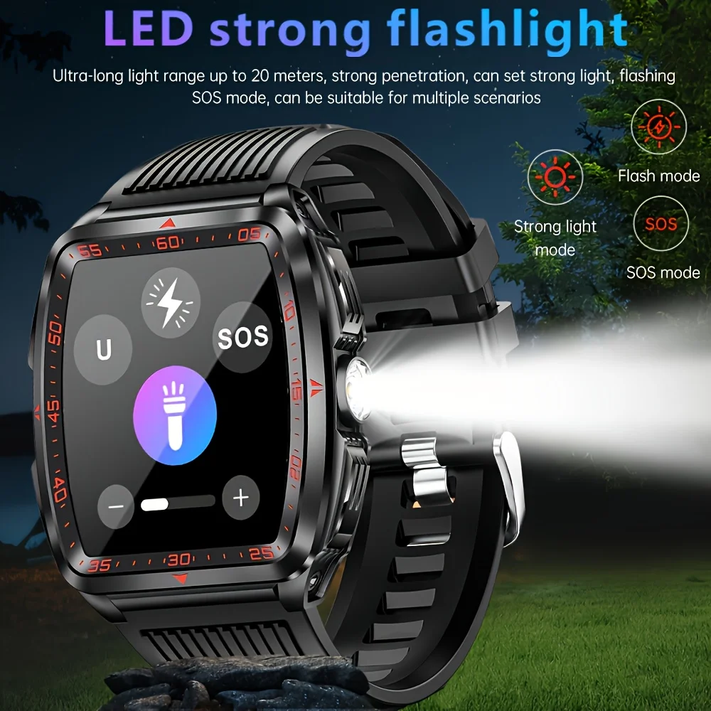 2025 For Xiaomi Outdoor military LED Lighting Men Smartwatch Bluetooth Call IP69K 5ATM Swimming Heart Rate Sports Men Smartwatch