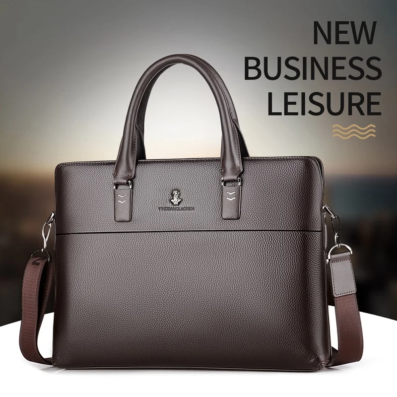 genuine leather Men's shoulder bag high quality business laptop bag cowhide business trip handbag crossbody bag gift for men