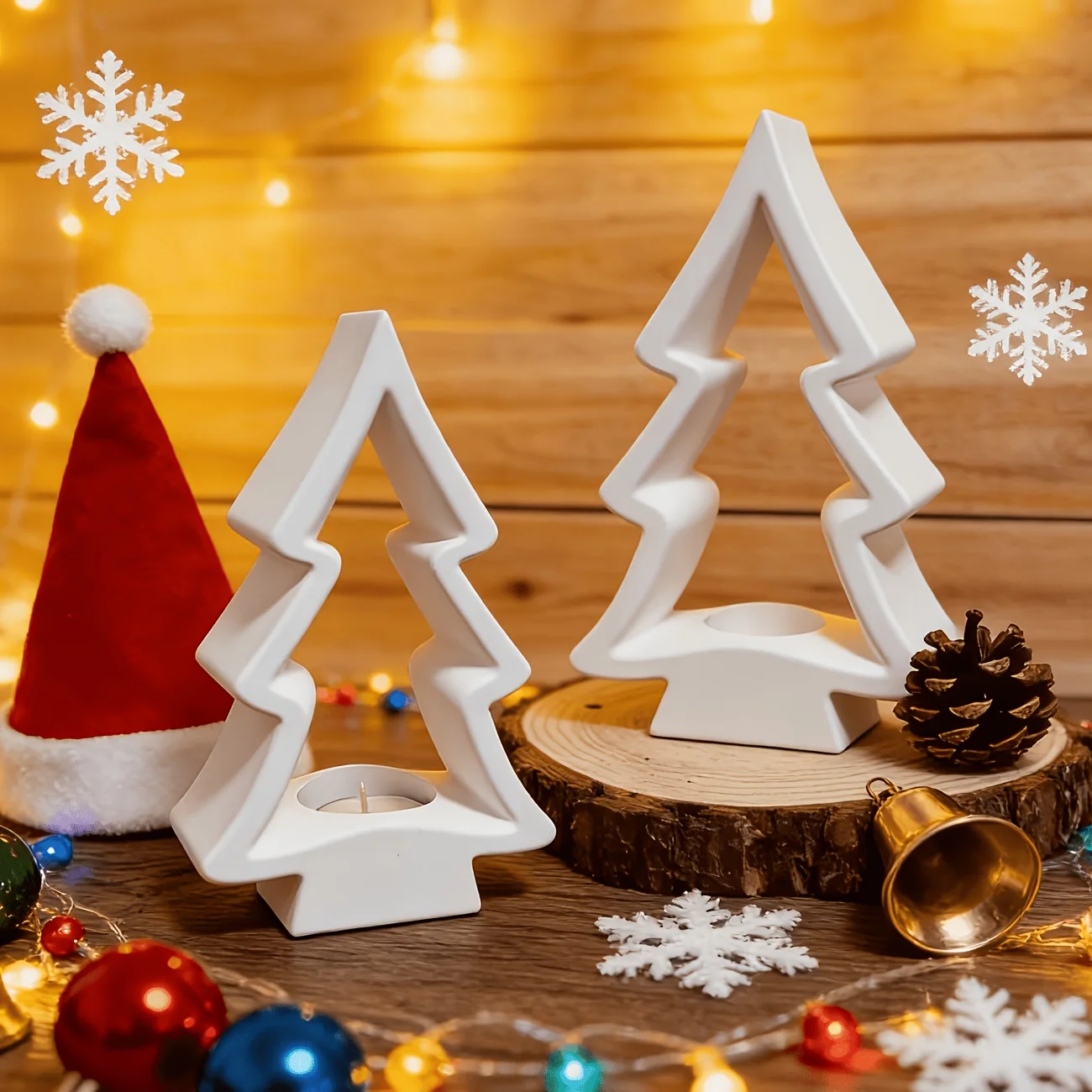 1/2-teiliges Weihnachtsbaum-Kerzenformen-Set, geeignet für die Herstellung von Gips-Kerzenhaltern, Harz-Kerzenhaltern und Weihnachtsgeschenken. – Detail 7