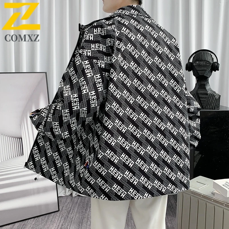 الرجال في الهواء الطلق سترة عادية الخريف فضفاضة تناسب هونغ كونغ نمط يندبروف معطف مقاوم للماء الشارع الشهير موضة سترة واقية سميكة #4