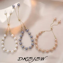 DREJEW 2025 Korean Fashion Bracelet for Women French Japanese and Korean Style Glass Pearl Bracelets Simple Jewelry Gifts