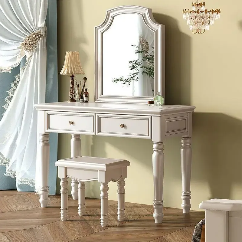 DSA American solid wood dresser size apartment bedroom makeup table light luxury European makeup table modern storage