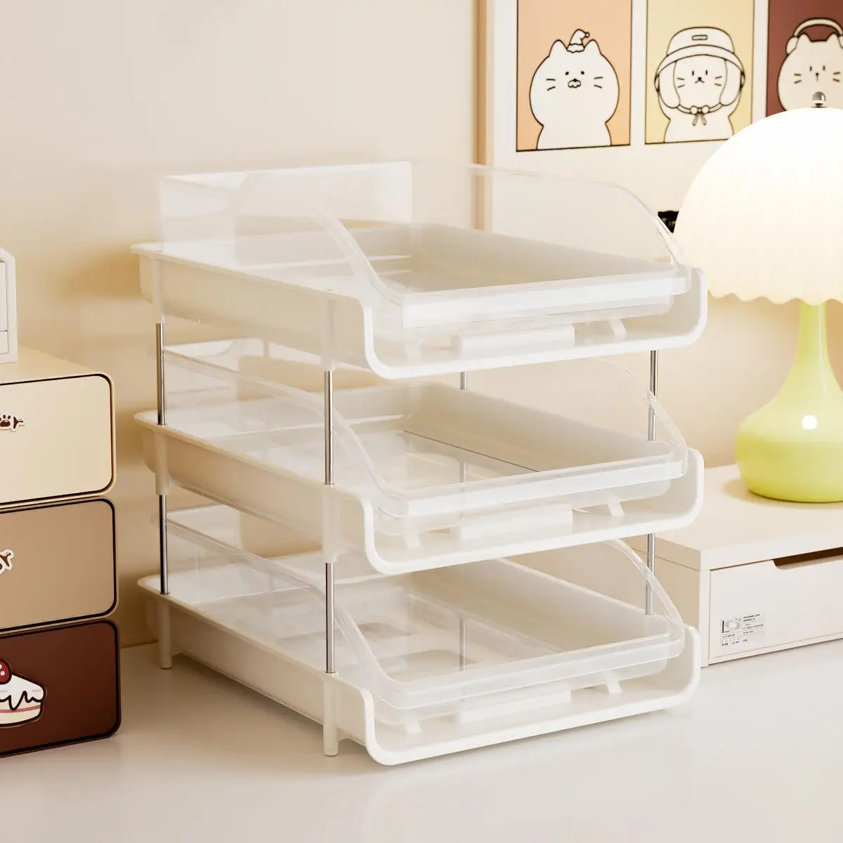 

Desktop Bookshelf Pull-Out Drawer Style Storage Box Office Documents Student Learning Children's Desk Organizer Rack