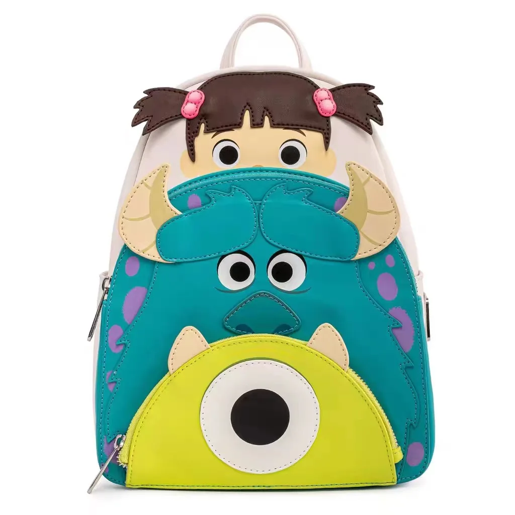 Disney Monsters University Pu Leather Panel Women\'s Backpack Lady Bags Toy Story 3 Children Schoolbag Brand Handbag for Gift