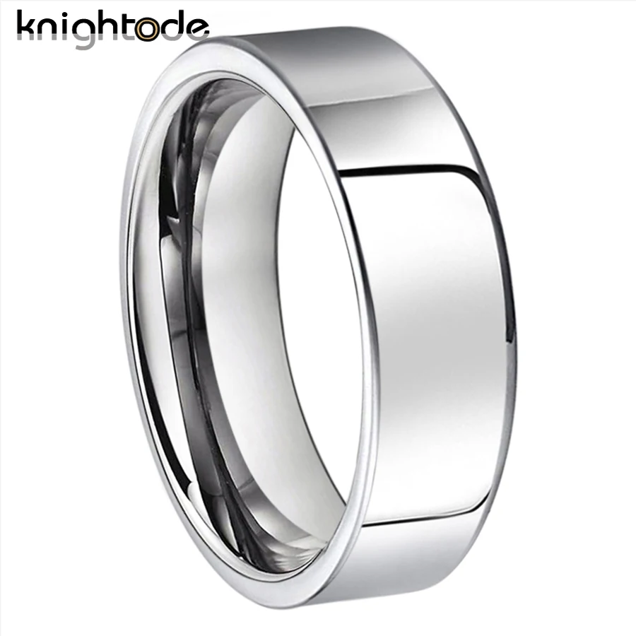 6/8 MM Tungsten Carbide Wedding Band For Men Women Simple Style Rings Couple Jewelry Flat Surface Polished Shiny