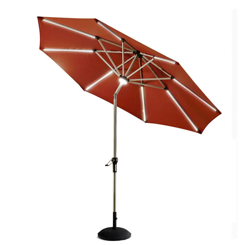 Outdoor solar sunshade umbrella lighting, waterproof, sunproof, windproof, and thickened by 2.7 meters