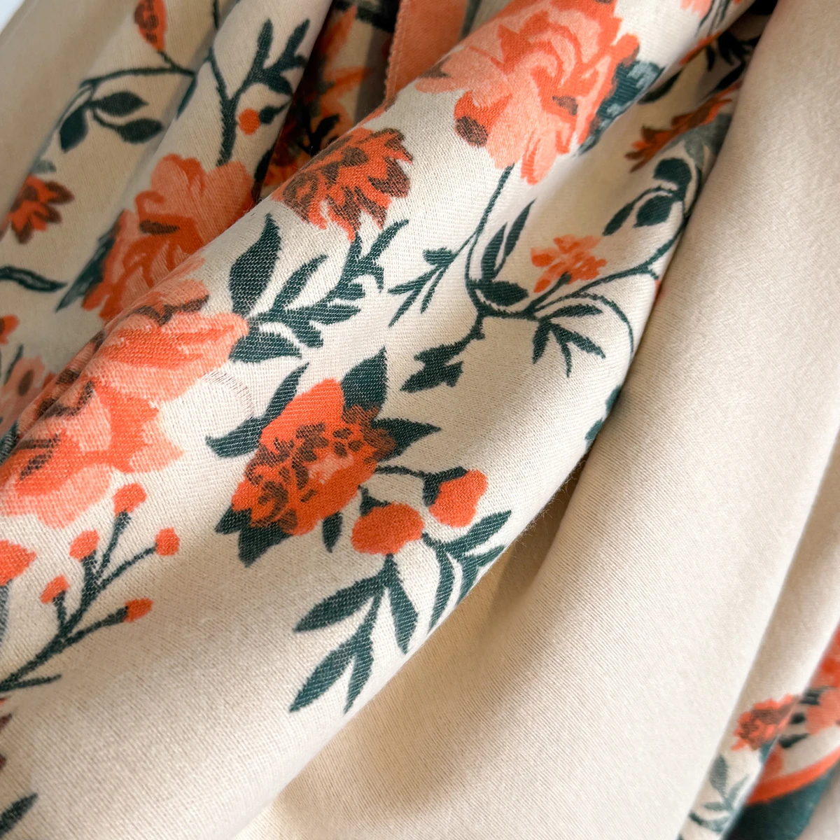 Brand Fashion Damen-Winterschal aus warmem Kaschmir – Pashmina-Schal mit Blumenmuster, dicker Schal, Wickel- und Poncho – Detail 4