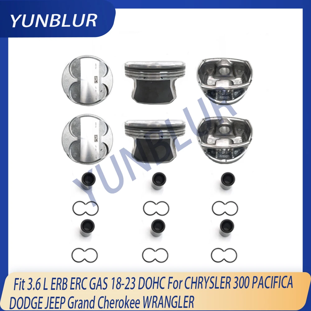 STD Engine Part Piston & Rings Set Fit 3.6 L ERB ERC GAS 18-23 DOHC For CHRYSLER 300 PACIFICA DODGE JEEP Grand Cherokee WRANGLER