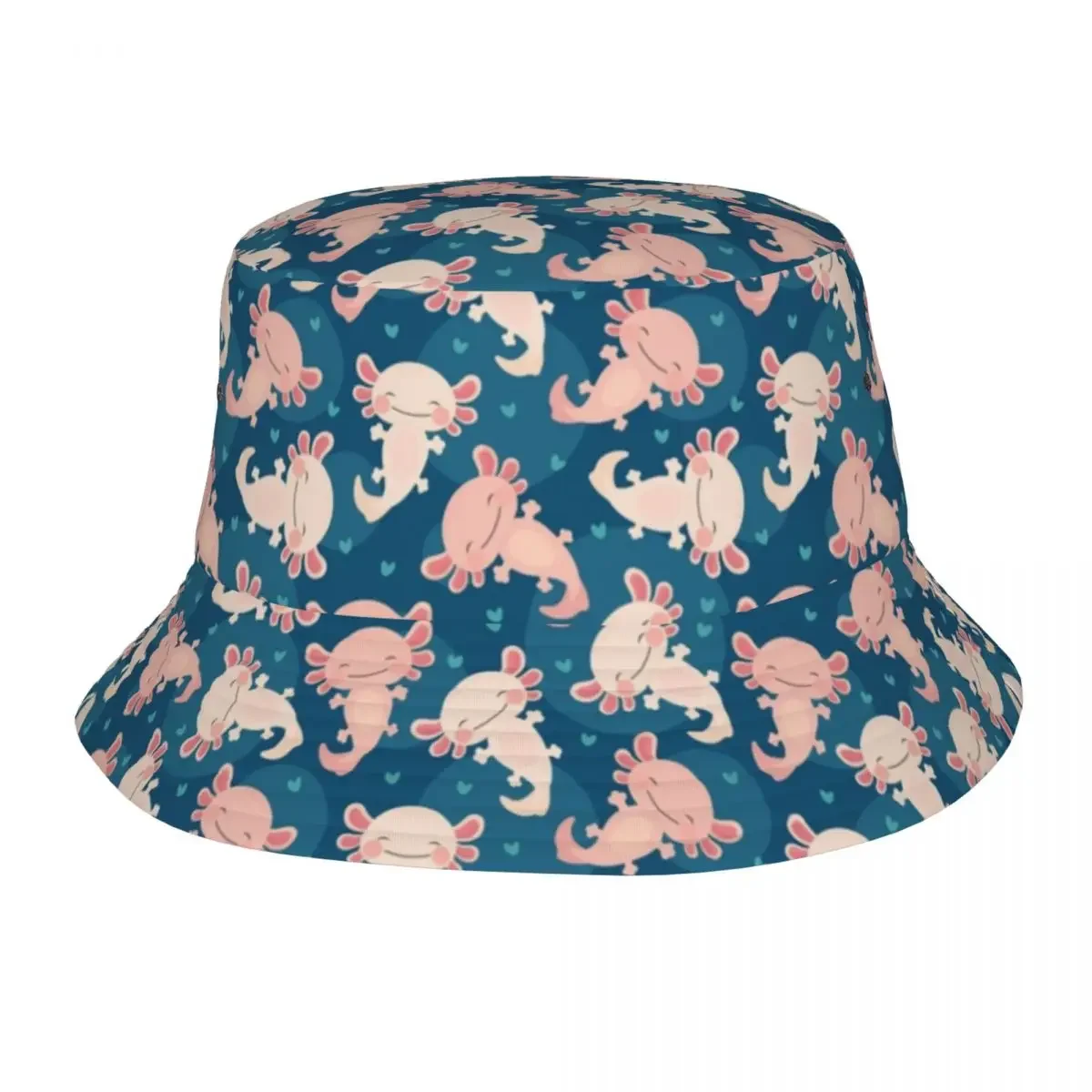 Relaxolotl Axolotl Bucket Hats Men Women Unisex Trendy Salamander Adorable Summer Fisherman's Hat