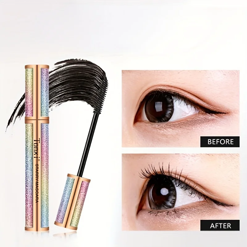 Bright Starry Sky snello Eye nero spesso riccio Base sottile occhio impermeabile nero