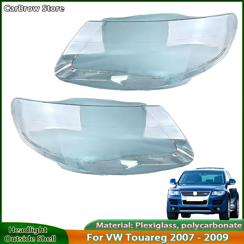

Headlight Shell Masks Plexiglass For Volkswagen VW Touareg 2007 to 2010 Front Headlamps Cover Lamp Lens Transparent Lampshade