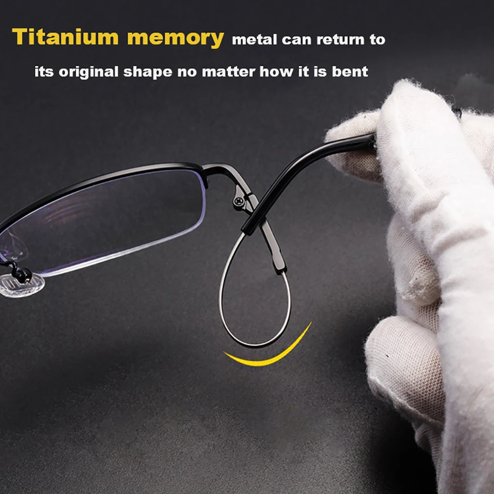 2025 Titanium Photochromeic Multifocal Reading Glasses Men Anti Blue Light Progressive Multifocus Reading Glasses Women 1.0-3.5