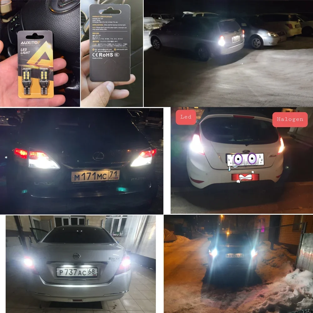 AUXITO 2 قطعة W16W LED لمبات السوبر مشرق T15 921 912 WY16W LED Canbus خطأ مجاني سيارة أضواء خلفية السيارات احتياطية عكس مصابيح الأبيض