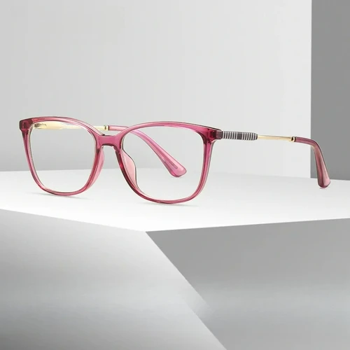 Imagen 2 del producto EYORA gafas graduadas progresivas para mujer, gafas de lectura fotocromáticas simples y geométricas pequeñas rosas antiluz azul para miopía