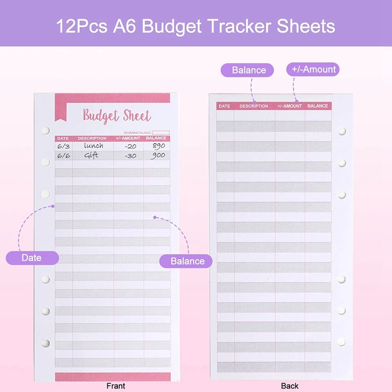 27 Pack A6 Pocket Binder Sets A6 Binder Rits Zakken Kosten Budget Lakens Cash Envelop Stickers Neon Pagina