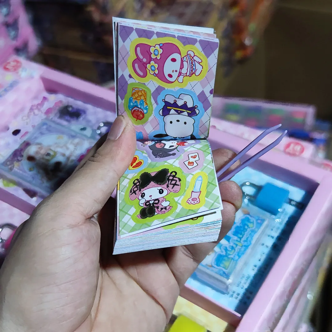 24 قطعة سانريو بالجملة من الذهب ختم ملصقات مربعة للأطفال الكرتون طالب القرطاسية مجموعات ملصقات لوحات جوائز Et