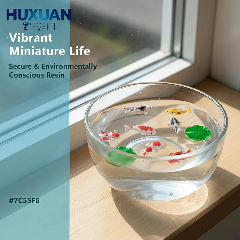 Mini Resin Koi Fish Figurines Realistic Colored Lotus Ornaments Non-Toxic Waterproof for Aquarium Home Desk Decor Party Gifts