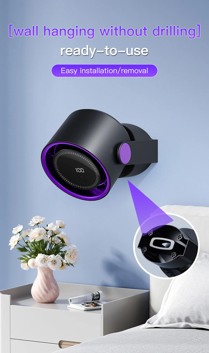 TINSOL Desktop-Luftzirkulationsventilator, kabelloser, tragbarer, leiser elektrischer Ventilator für zu Hause, Tisch-, Wand- und Deckenventilator, Luftkühler – Detail 18