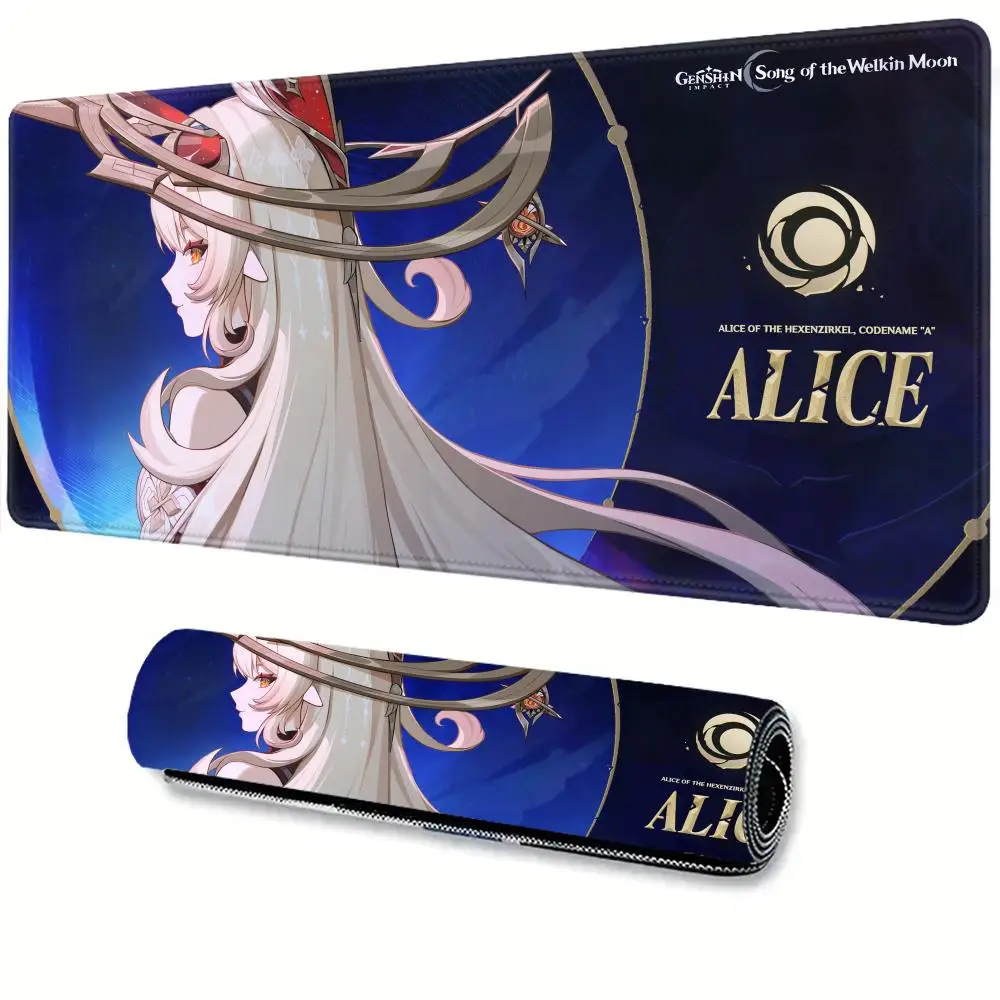 

Game Genshin Impact Rubber Mouse Pad Song of The Welkin Moon Mousepad Alice Mause Desktop Mats Gaming Accessories